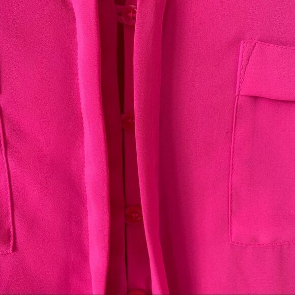 RO&DE Hot Pink Hidden Button Down Long Sleeve - Picture 7 of 8